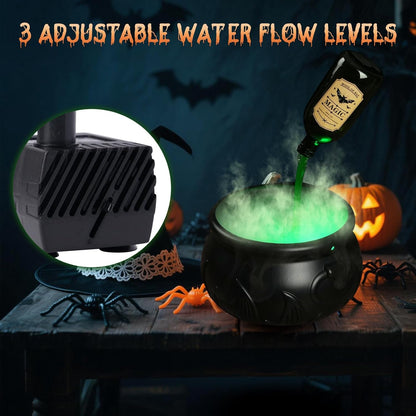 TNF™ Mystic Cauldron 🎃 Floating Potion Halloween Fog Maker with Green Mist & Lights