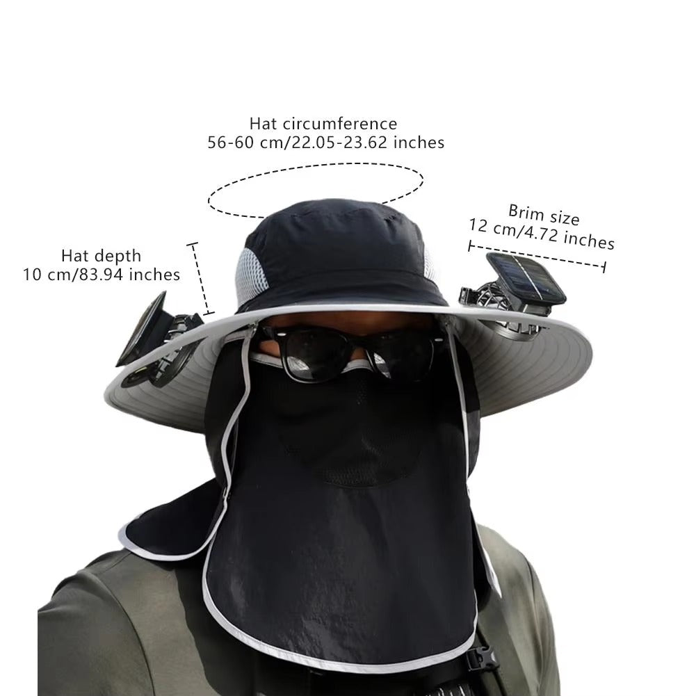 TNF SolaraCool Fan Hat – Dual Fan Cooling, Solar & USB Rechargeable, UPF 50 Sun Protection