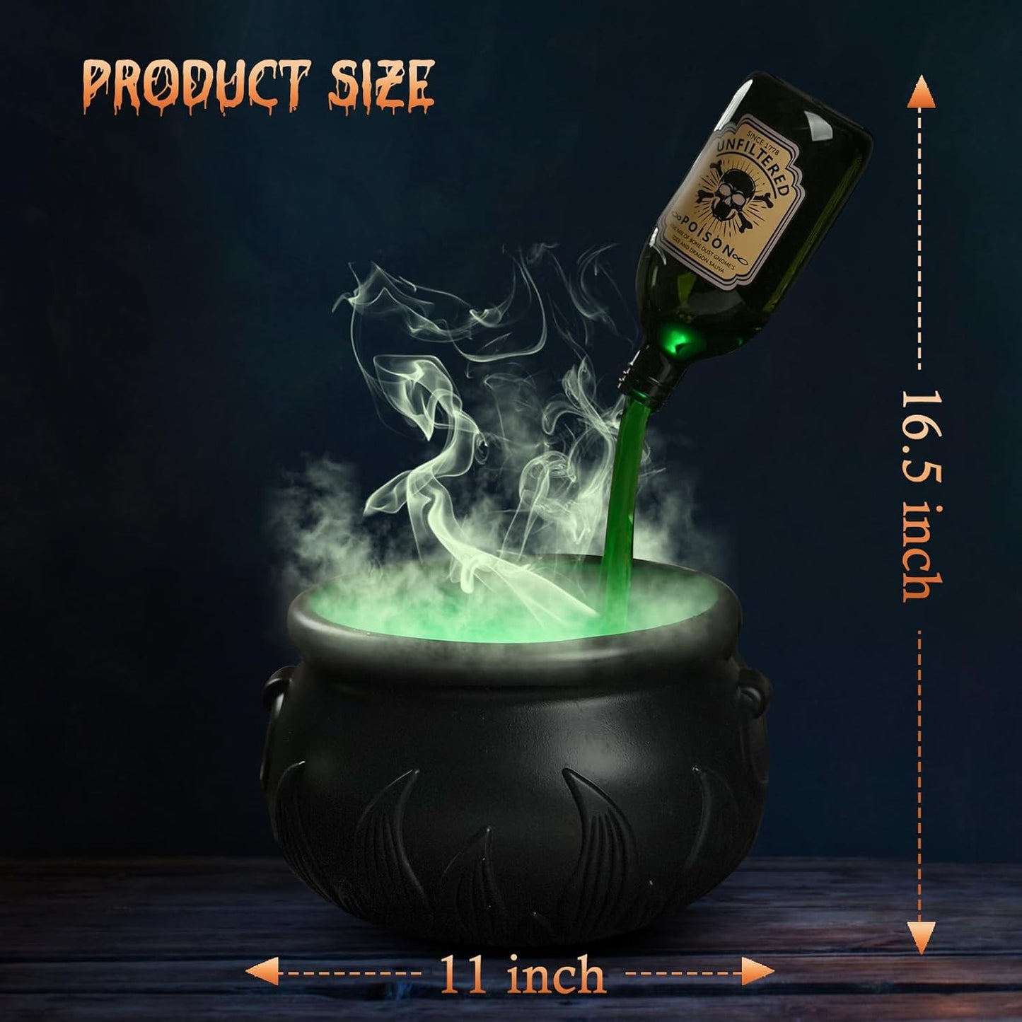 TNF™ Mystic Cauldron 🎃 Floating Potion Halloween Fog Maker with Green Mist & Lights