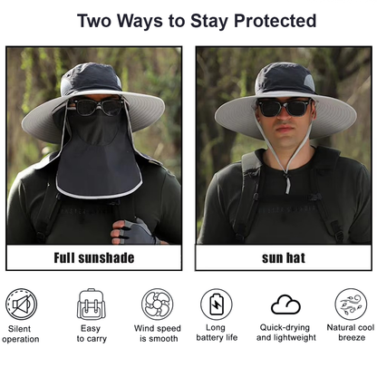 TNF SolaraCool Fan Hat – Dual Fan Cooling, Solar & USB Rechargeable, UPF 50 Sun Protection