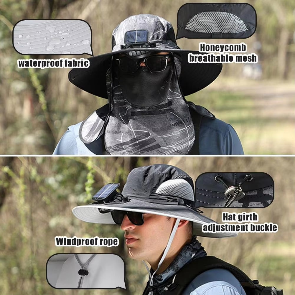 TNF SolaraCool Fan Hat – Dual Fan Cooling, Solar & USB Rechargeable, UPF 50 Sun Protection