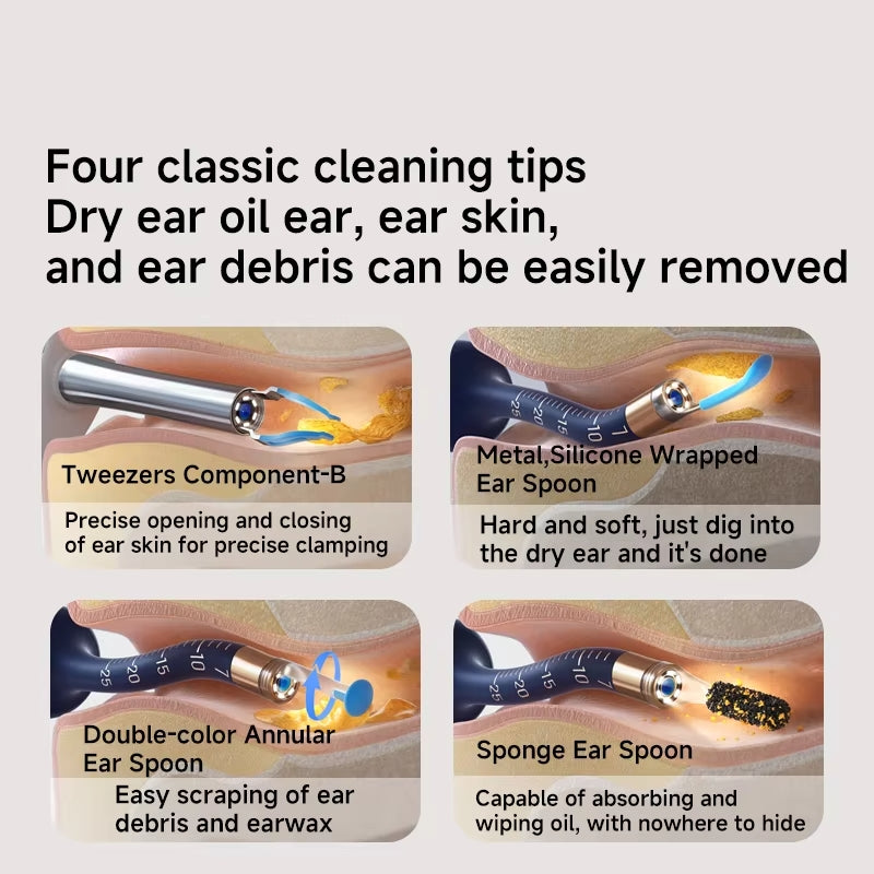 TNF™ All-in-1 Visual HD Ear Cleaner Kit Safe Ear Wax Removal Tool with Flexible Camera for Precision Cleaning