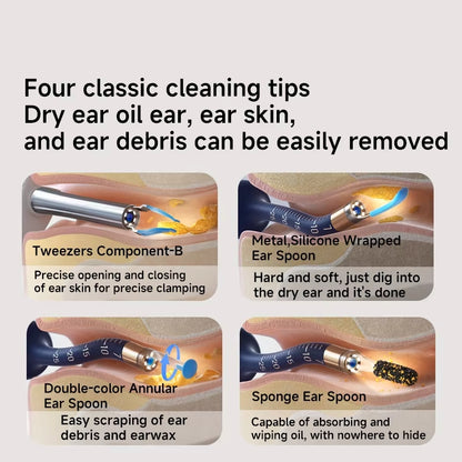 TNF™ All-in-1 Visual HD Ear Cleaner Kit Safe Ear Wax Removal Tool with Flexible Camera for Precision Cleaning