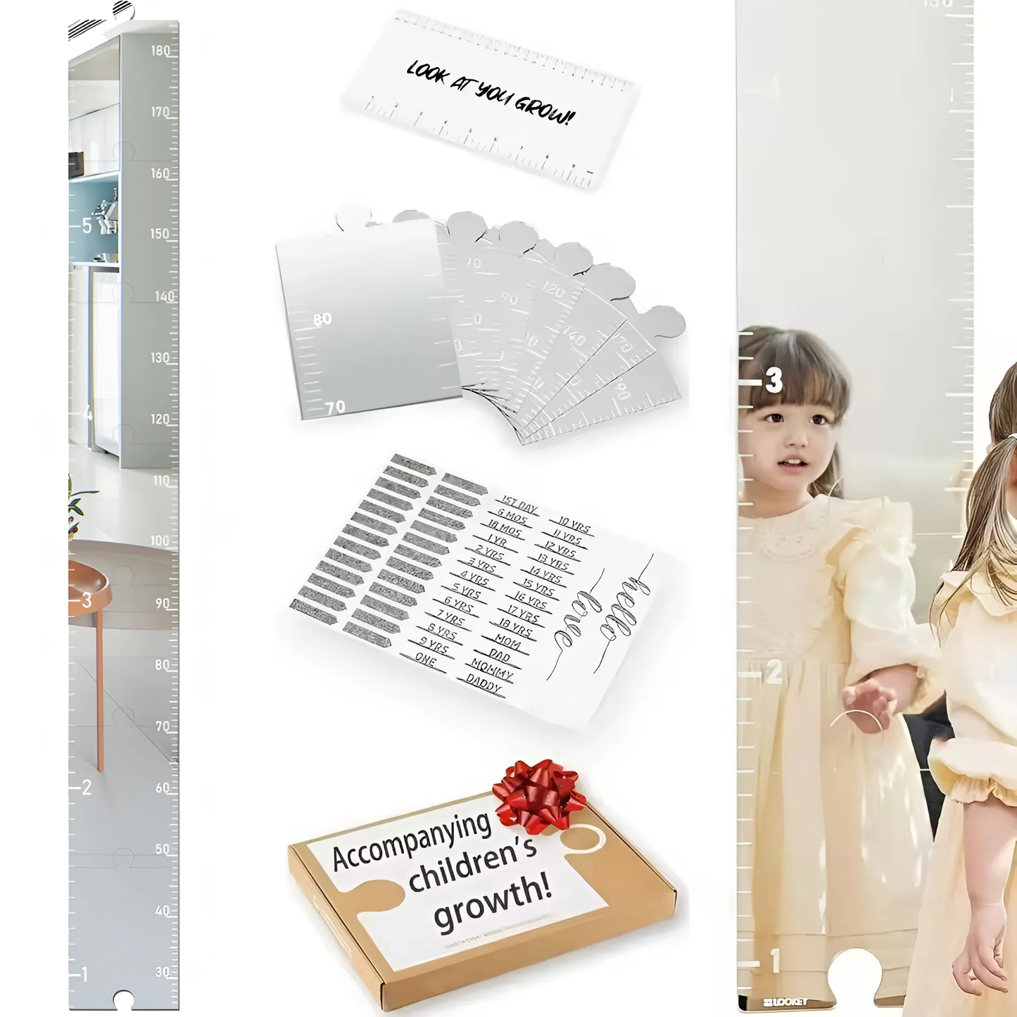 TNF™ KinderTrack 3-in-1 Shatterproof Kids Growth Chart Mirror