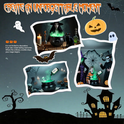 TNF™ Mystic Cauldron 🎃 Floating Potion Halloween Fog Maker with Green Mist & Lights