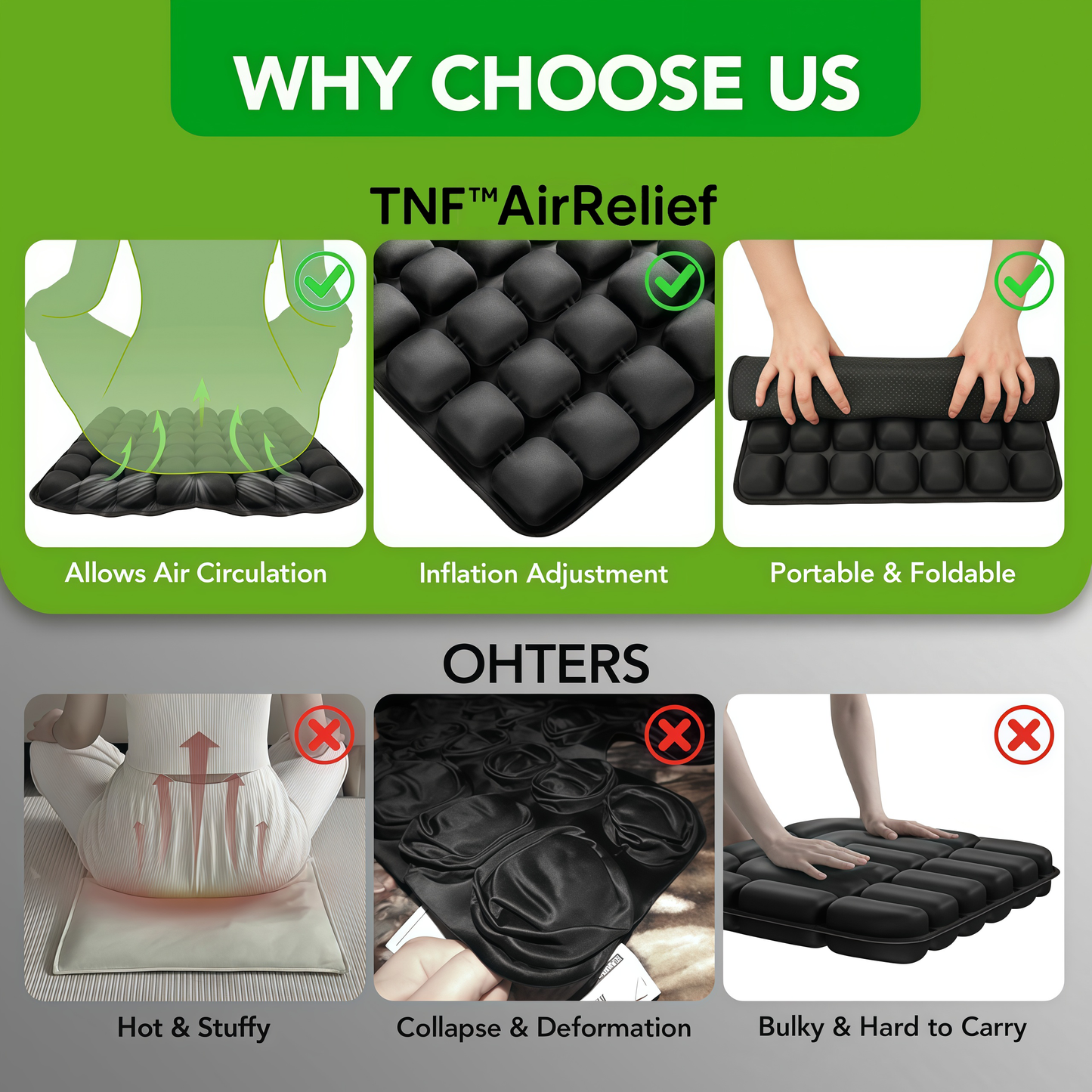 TNF™ AirRelief 💪 Ergonomic Pressure-Relief Cushion