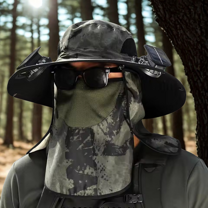 TNF SolaraCool Fan Hat – Dual Fan Cooling, Solar & USB Rechargeable, UPF 50 Sun Protection