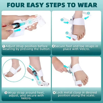TNF™ Ergo-Pivot Bunion Corrector for Men & Women 🦶 Adjustable Toe Splint with 160° Hinge for Active Use, Hallux Valgus & Hammer Toe Correction