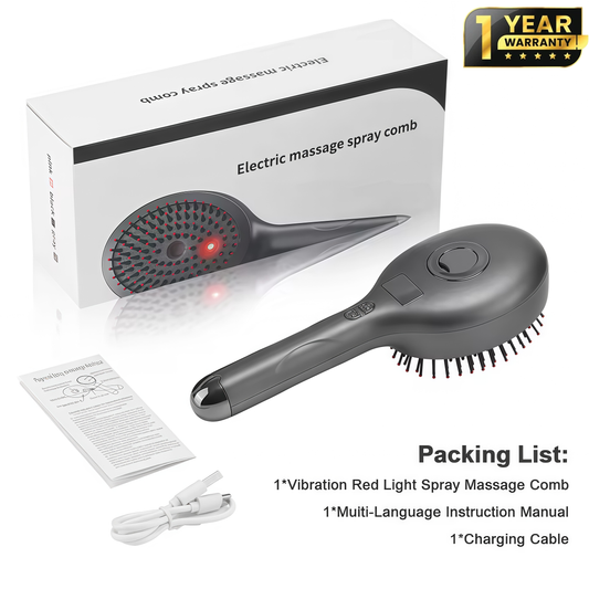 TNF™ ReviveMist 💨 3-in-1 Scalp Massager & Hydrating Hair Brush with Red Light Therapy 2025